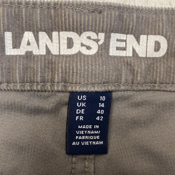 Lands End Corduroy pants Mid Rise Straight Leg Light Grey stretch Women Size 10 - Picture 2 of 9